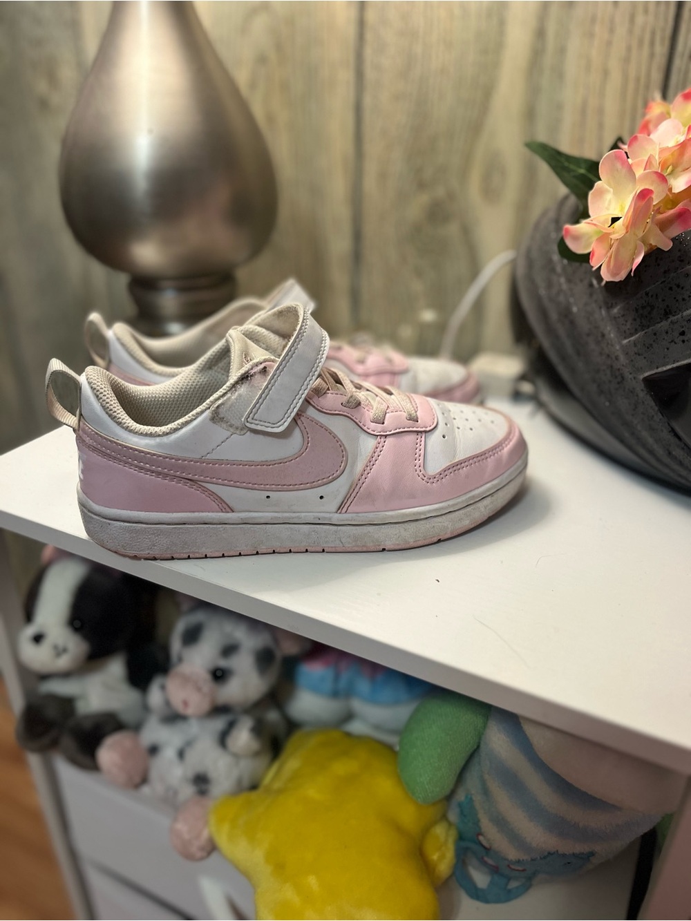 Nike Kids Pink and White Sneakers - Picture 2 of 5